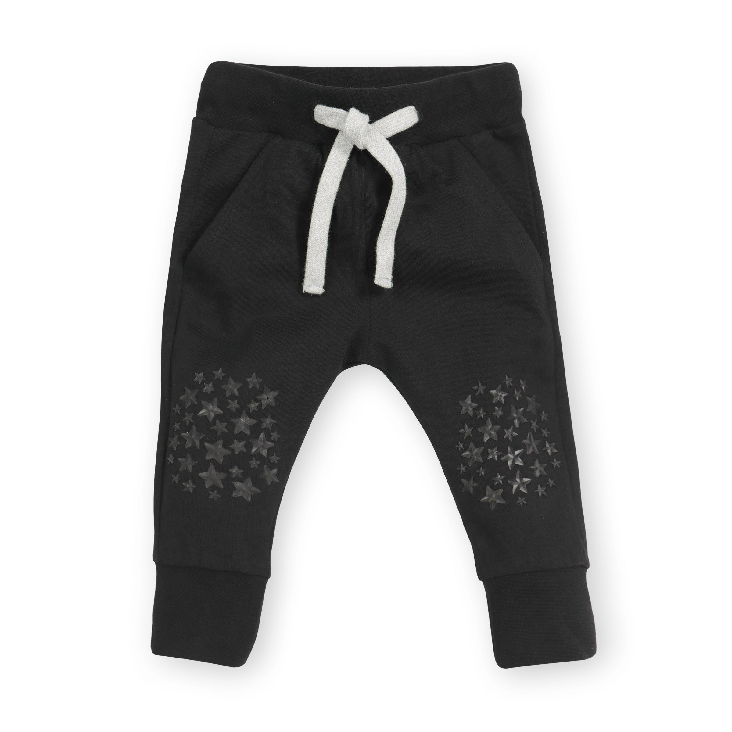 Black Slim Jogger Crawling Pant - 100% Organic Cotton (Unisex)