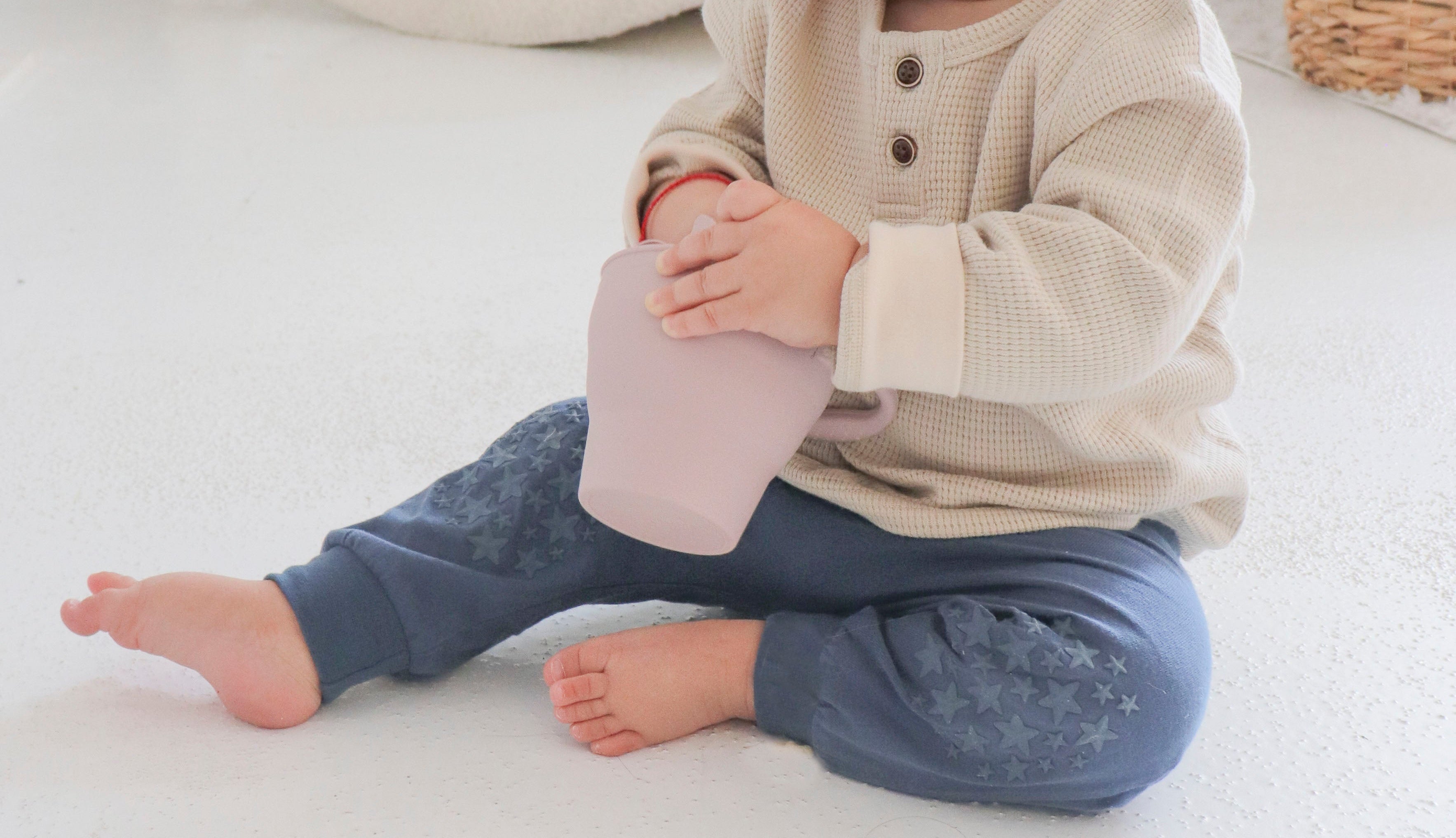 Washed Navy Crawling Harem Pant in 100% Organic Cotton