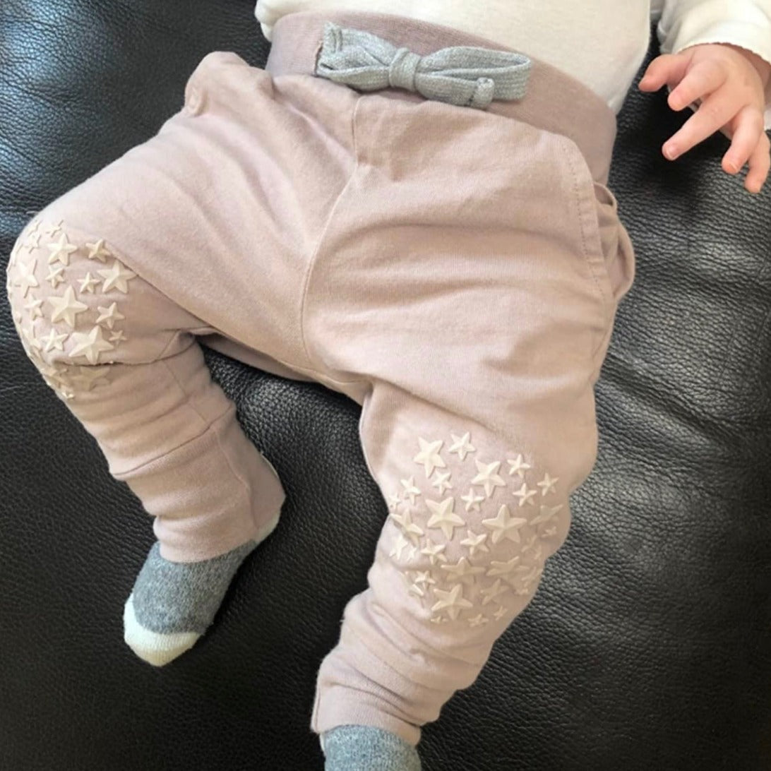 Pale Pink Slim Jogger Crawling Pant - 100% Organic Cotton